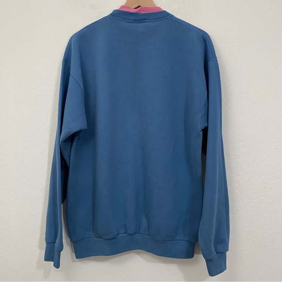 Artisans Women’s L Vintage Blue Pink Hummingbird Crewneck Sweater Pullover - Picture 3 of 6